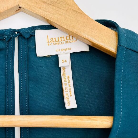 Laundry by Shelli Segal dark teal sleeveless dress/work top size 14 - Picture 4 of 6